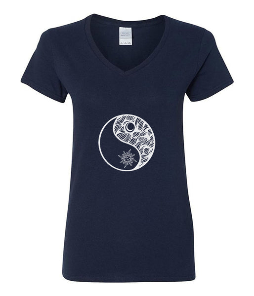 Sun Moon Yin Yang - V-Neck