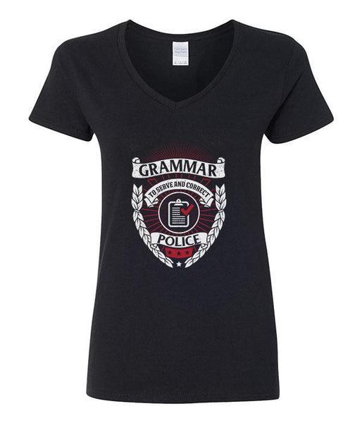 Grammar Police - To Serve & Correct - V-Neck