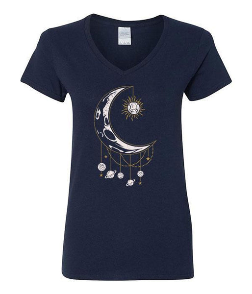 Sun Moon Solar System V-Neck