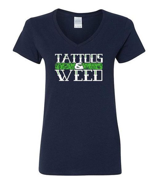 Tattoos & Weed V-Neck