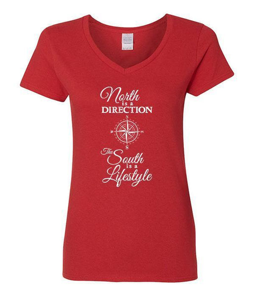North Is A Direction The South Is A Lifestyle V-Neck