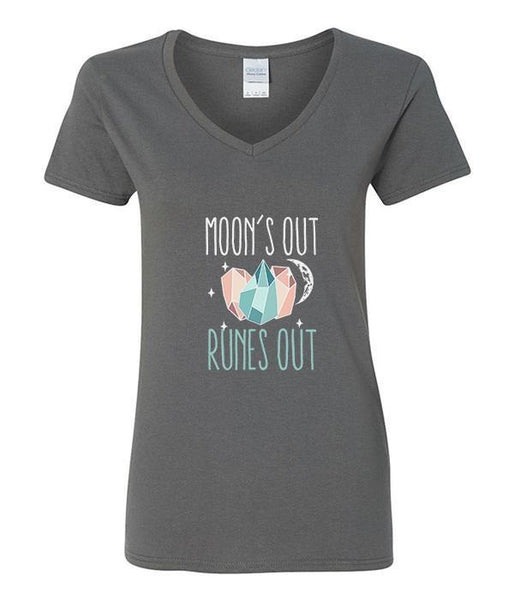 Moon's Out Runes Out - V-Neck