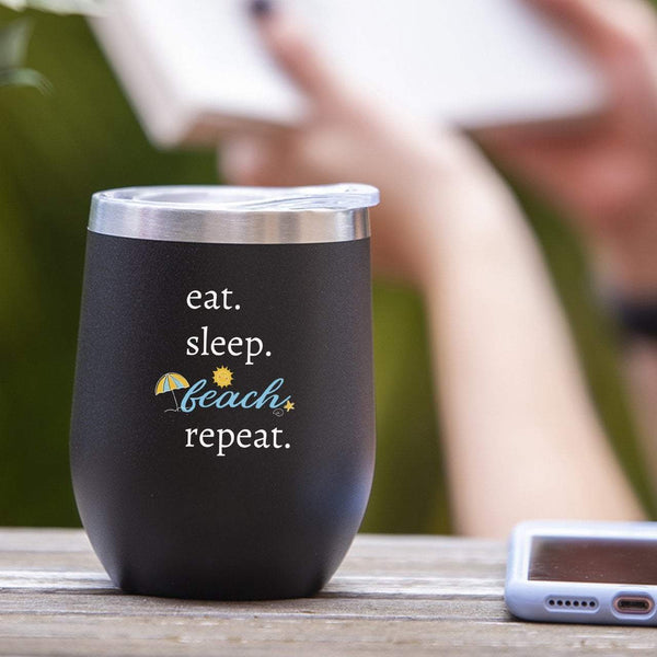 eat. sleep. Beach. repeat. - Tumbler Cup