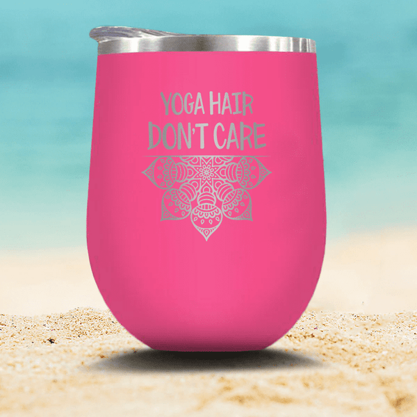 Yoga Hair Don't Care - Stemless Wine Glass