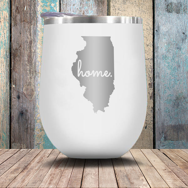 Illinois Home - Stemless Wine Glass